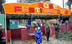 A decorated entryway of of the 44th Rose Festival at the Rose Garden in Sector 16, Chandigarh, on February 19. 2016.