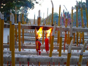 Joss sticks at Buddhist Monastery