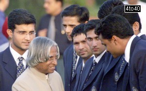 APJ Abdul Kalam with Indian Cricket Team