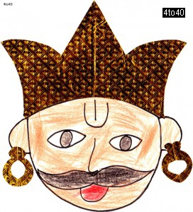 Ravana Craft activity by a student for the school activity