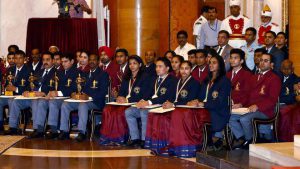 Recipients during the National Sports and Adventure Award 2016 function at Rashtrapati Bhawan in New Delhi on August 29, 2016.