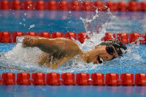 Brazilian Daniel Dias competes and wins the 100 meters freestyle-S5 in the Olympic Aquatic Stadium during the Paralympic Games, Rio de Janeiro, Brazil, on September 8, 2016.