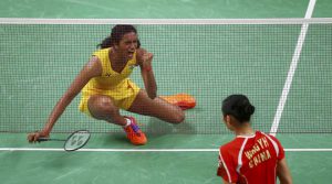 India’s PV Sindhu plays against China’s Wang Yihan during their women’s singles quarterfinal badminton match at the Riocentro stadium in Rio de Janeiro on August 16, 2016, at the Rio 2016 Olympic Games