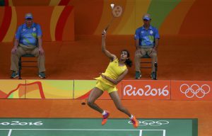 India’s PV Sindhu plays against China’s Wang Yihan during their women’s singles quarterfinal badminton match at the Riocentro stadium in Rio de Janeiro on August 16, 2016, at the Rio 2016 Olympic Games