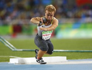 Niko Kappel of Germany competes in the Men’s Shot Put F41 Final of the Rio 2016 Paralympic Games at Olympic Stadium in Rio de Janeiro on September 8, 2016.