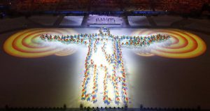 Performers take part in the closing ceremony of the Rio 2016 Olympic Games at the Maracana stadium in Rio de Janeiro on August 21, 2016