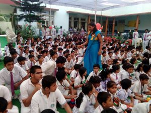 Students of SD Academy, Gorakhpur on the occasion of 15th august