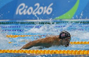 United States Michael Phelps competes in the Men’s 4 x 100-meter medley relay final during the swimming competitions at the 2016 Summer Olympics, on August 13, 2016, in Rio de Janeiro, Brazil.