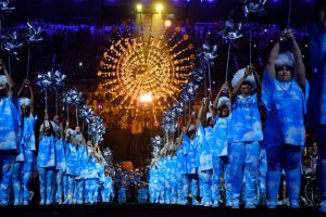 Dancers perform during the closing ceremony of the Rio 2016 Paralympic Games at the Maracana stadium in Rio de Janeiro on September 18, 2016.