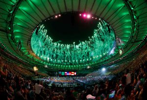 Fireworks over the arena during the closing ceremony of the Rio 2016 Paralympic Games at the Maracana Stadium in Rio de Janeiro, Brazil on September 18, 2016.