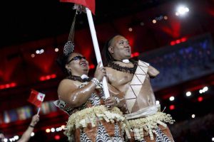 The Tonga delegation enters the arena during the opening ceremony of the Rio 2016 Paralympic games at Maracana Stadium in Rio de Janeiro, Brazil, on September 7, 2016.