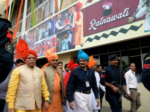 Chief Minister Manohar Lal Khattar at the 31st state level Haryana Day celebration 'Ratnawali' at Kurukshetra University in Kurukshetra.