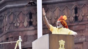 Addressing the need for a change in the attitudes towards the issues of nation building Modi said ‘We have to drop this ‘chalta hai’ attitude. We have to think of ‘badal sakta hai’- this attitude will help us as a nation’. The Prime Minister wrapped his Independence Day address at Red Fort with chants of ‘Jai Hind’, ‘Vande Mataram’, ‘Bharat Mata ki jai’.