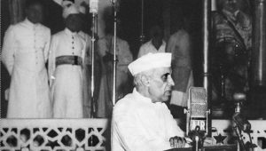 Jawaharlal Nehru, delivers his famous ‘Tryst with destiny’ speech at Parliament House as India gains Independence from British rule, on 15 August, 1947 in New Delhi.