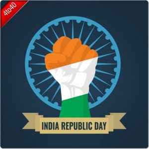 Republic day greeting card on Blue Background