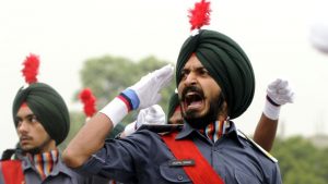 NCC Cadets take part during the full dress rehearsal at YPS Stadium in Patiala