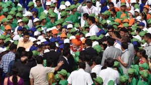 The Prime Minister meets schoolchildren after his address. Unveiling the Ayushmann Bharat scheme, Modi said that Pradhan Mantri Jan Arogya Abhiyaan will be launched on 25th September this year. It is high time we ensure that the poor of India get access to good quality and affordable healthcare. Healthcare initiatives of the Government of India will have a positive impact on 50 crore Indians.