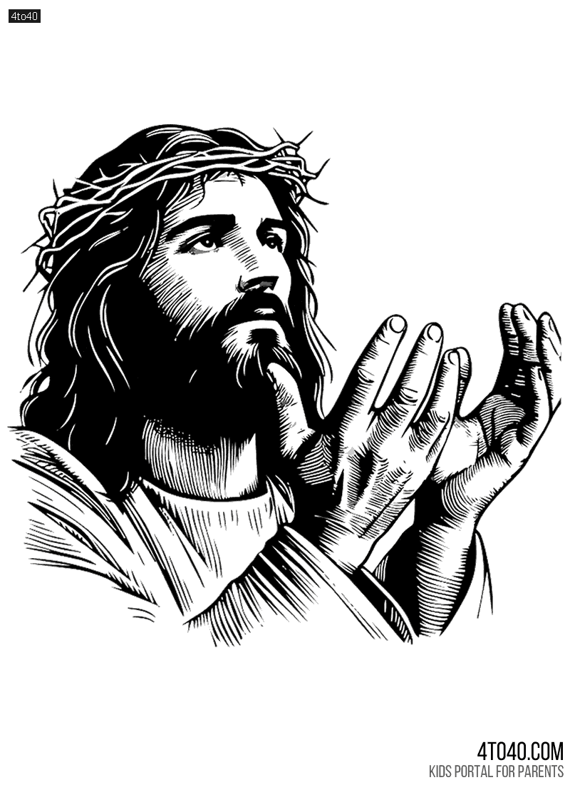 Jesus Hand illustration for coloring