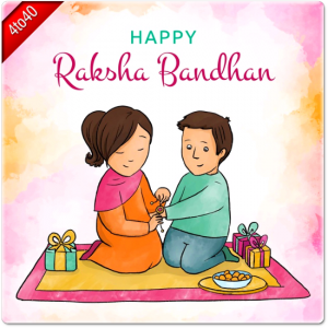 Watercolor raksha bandhan greeting card