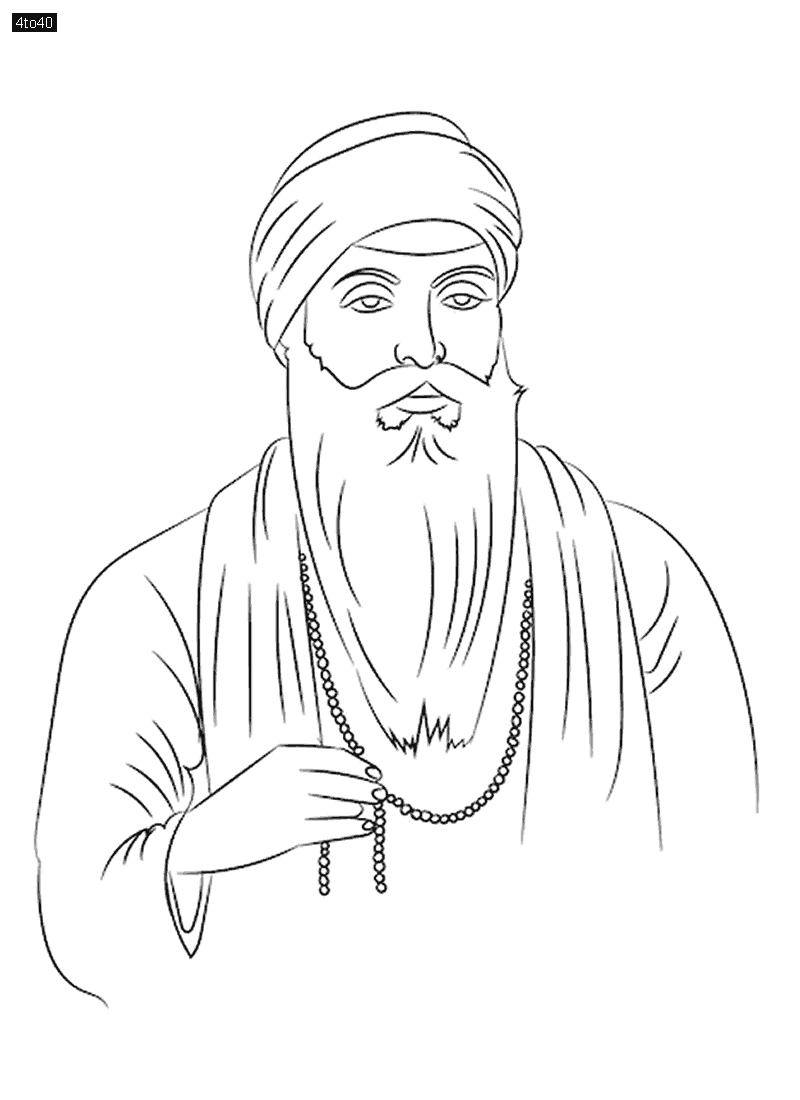 Guru Ram Das portrait Coloring Sheet