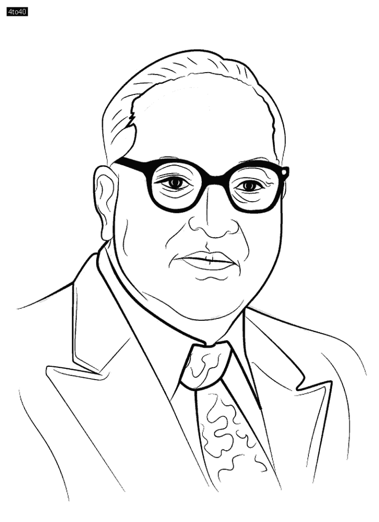 Babasaheb Ambedkar Line Art Coloring Page - Kids Portal For Parents