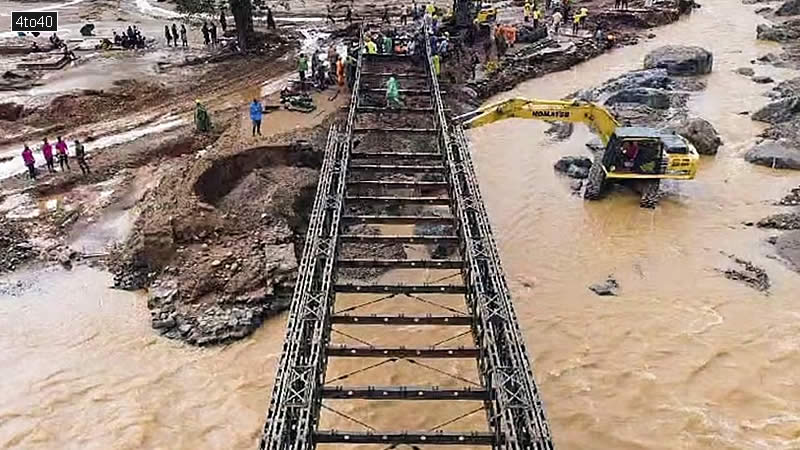 Bailey bridge was constructed in a record 31 hours by 140 Indian Army