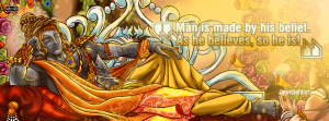 Janmashtami FB Cover with Bhagavad Gita Quote