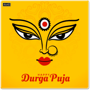 Durga pooja festival wishes greeting card