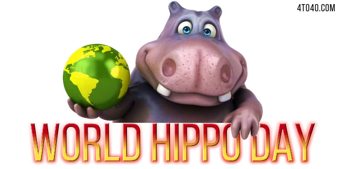 World Hippo Day Facts Date Evolution Celebration Card Banner   World Hippo Day 