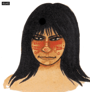 A boy with ritual face markings