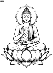 Gautam Buddha sitting meditating