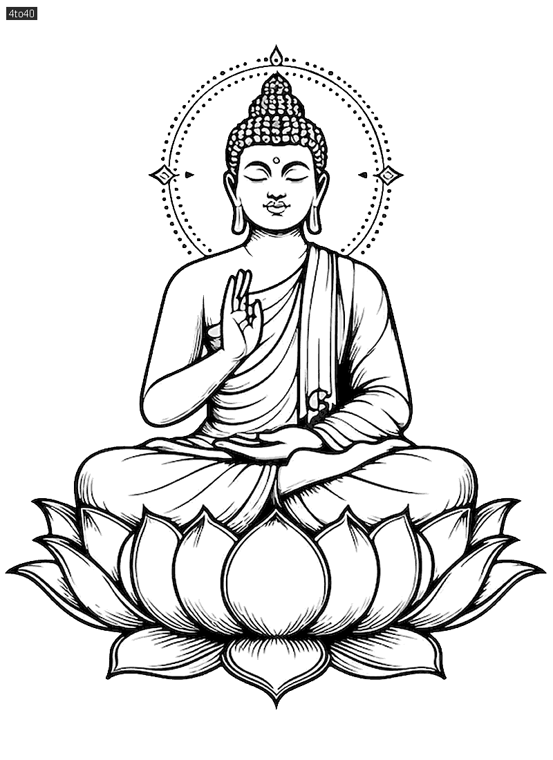 Gautam Buddha sitting meditating