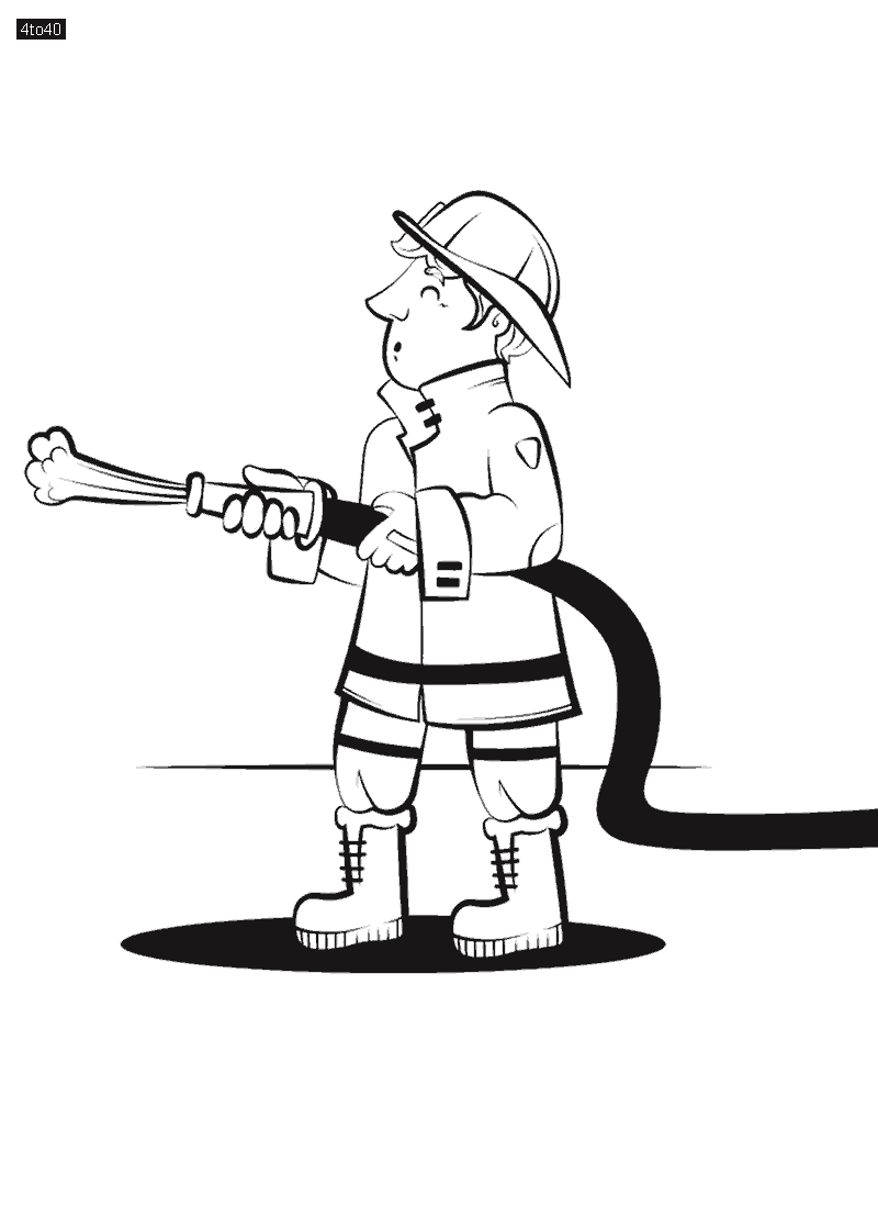 Fireman drawing for coloring