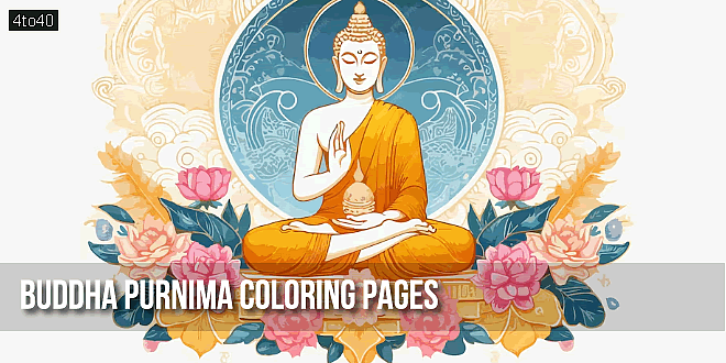 Buddha Purnima Coloring Pages For Students and Children