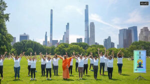 Special women yoga session at Central Park of New York led by Swami Brahmanishthananda