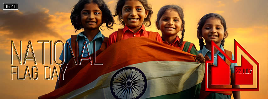 Indian School Kids Celebrating National Flag Day