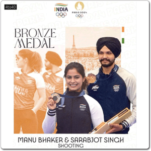 Manu Bhaker and Sarabjot Singh - bronze medal - 10m air pistol mixed team