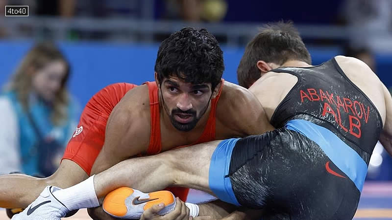 Aman Sehrawat scythed through his first two bouts in the men's 57kg wrestling