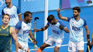 Indian players celebrate after the side clinched a historic first win over Australia