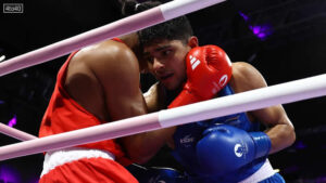 Nishant Dev secured victory against Jose Gabriel Rodriguez Tenorio in the men's 71kg round of 16