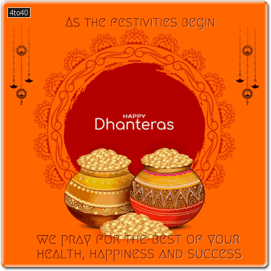 Happy Dhanteras Festival Greeting Card For Hindu Friends