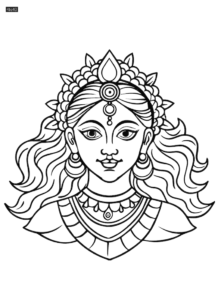 Navratri line art vector