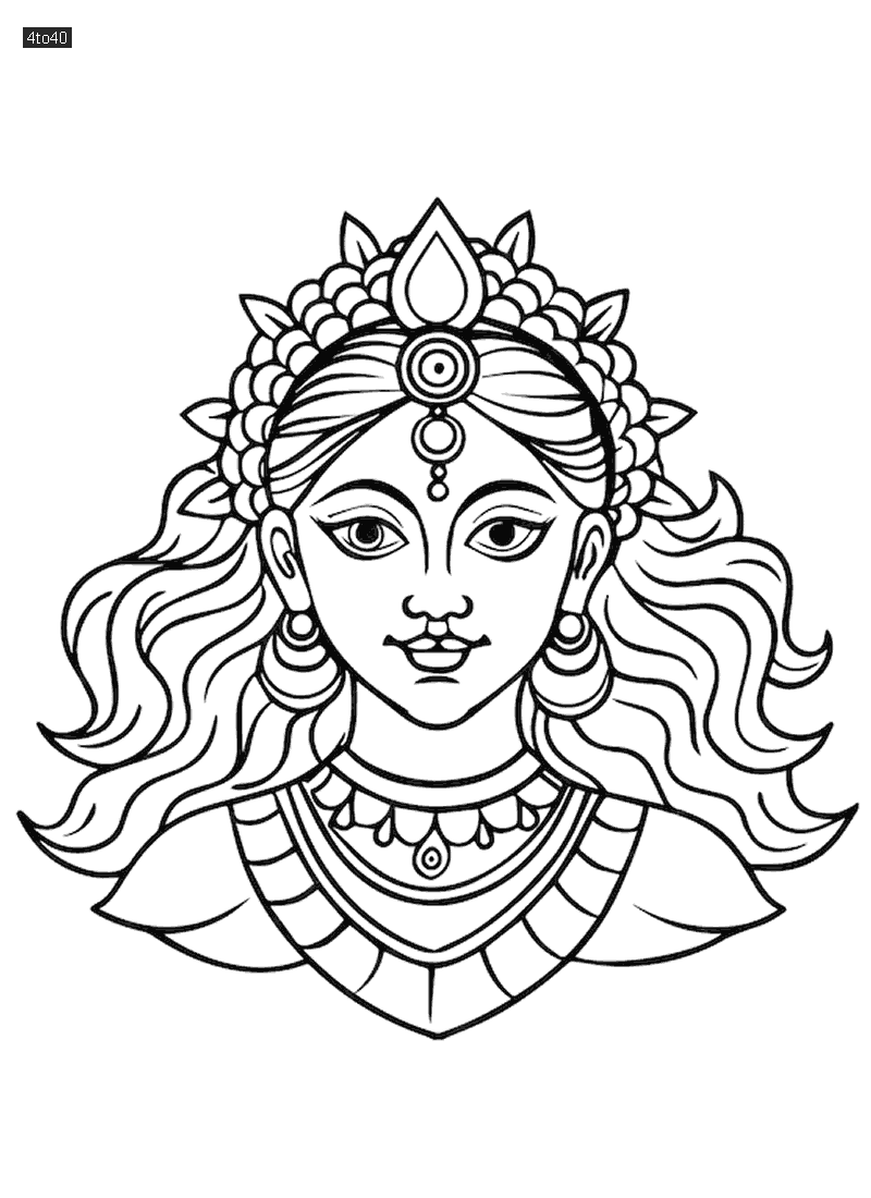 Navratri line art vector