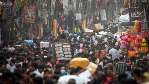 Sadar Bazaar Market ahead of Karwa Chauth and Diwali Festival in New Delhi