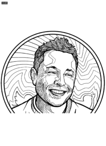 Elon Musk Coloring Book Sheet