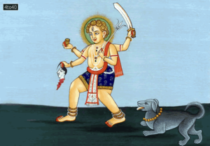 Lord Kala Bhairava, a fierce manifestation of Lord Shiva