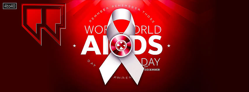 World AIDS Day Facebook Banner Poster with red background