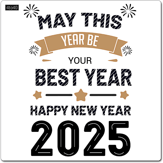 Happy New Year 2025 Typography Design