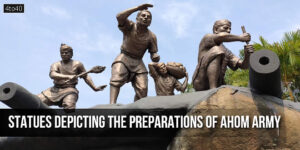 Statues depicting the preparations of Ahom army