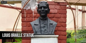 Louis Braille Statue at All India Confederation Of The Blinds at Sector 15, Rohini, New Delhi